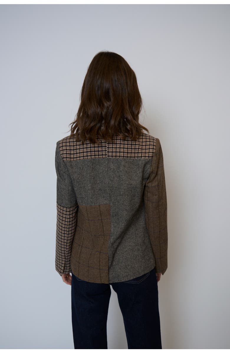 Central Park West Raven Patchwork Riding Jacket, Alternate, color,