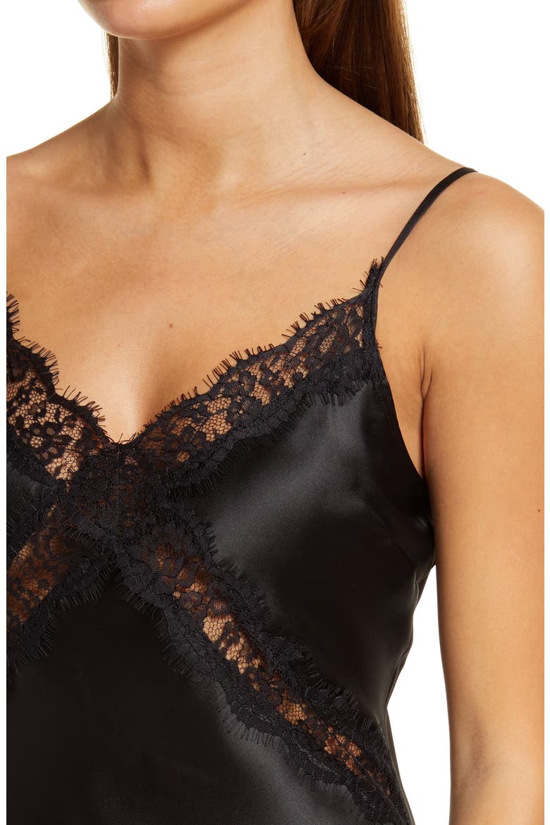 Showing Up In Elegance Satin Midi Dress, Alternate, color, BLACK