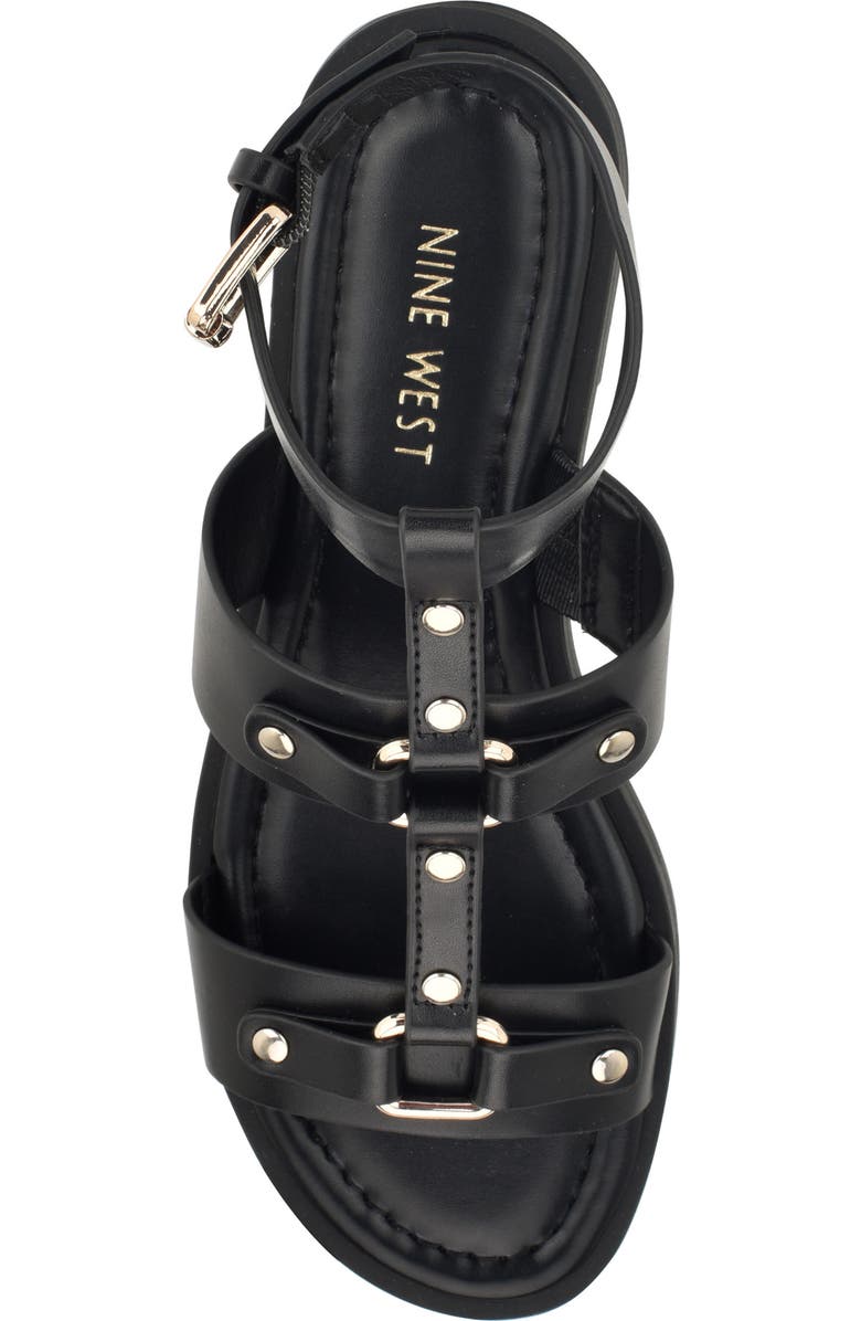 Nine West Jouise Studded Gladiator Sandal, Alternate, color, Black 001