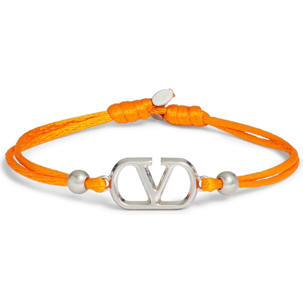 Valentino Vlogo Cord Bracelet In Orange