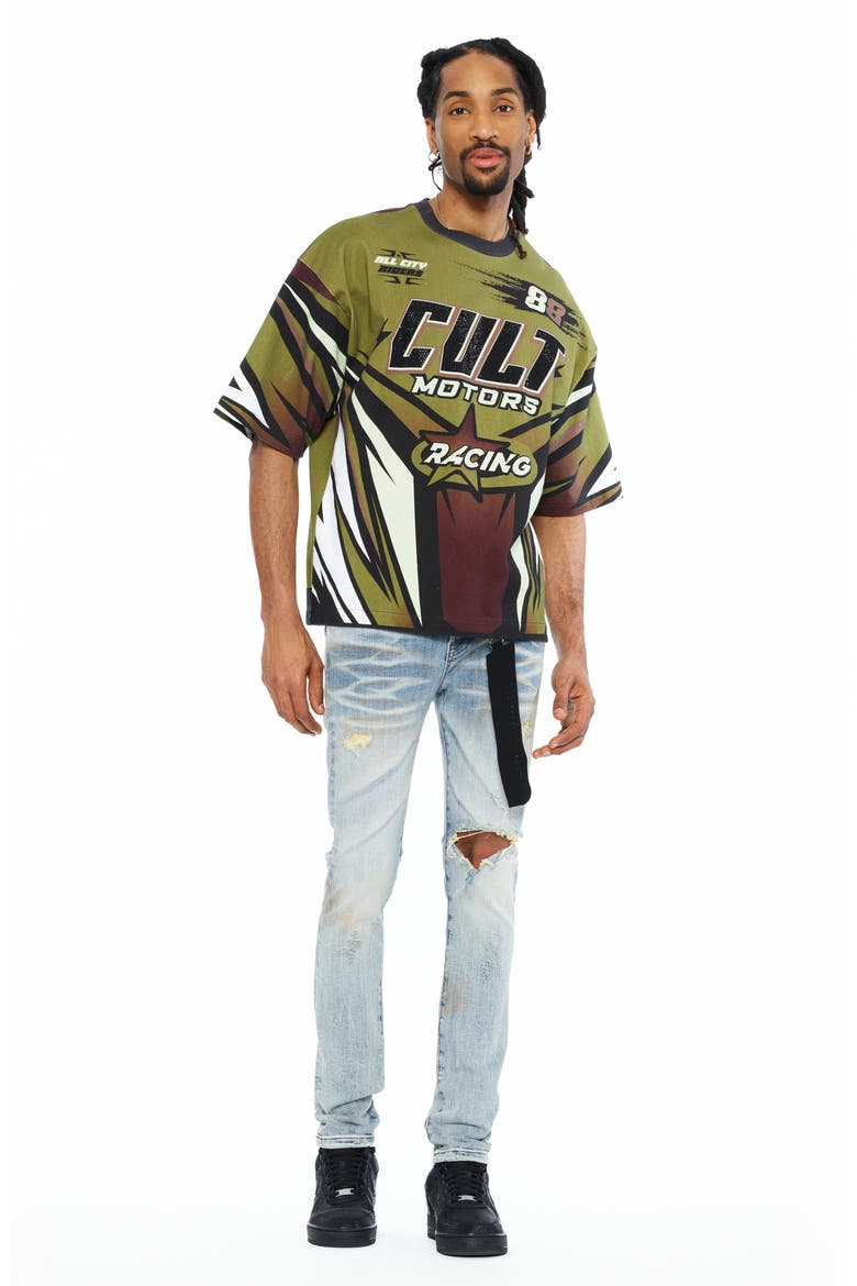 Boxy Oversized Racing Graphic Top, Alternate, color, MULTI