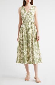 Anne Klein Patio Abstract Print Midi Dress