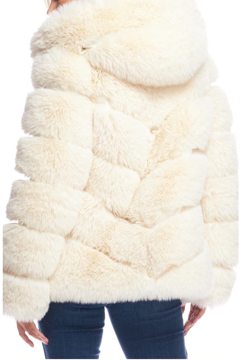 Chateau Quilted Faux Fur Hooded Coat, Alternate, color, IVORY