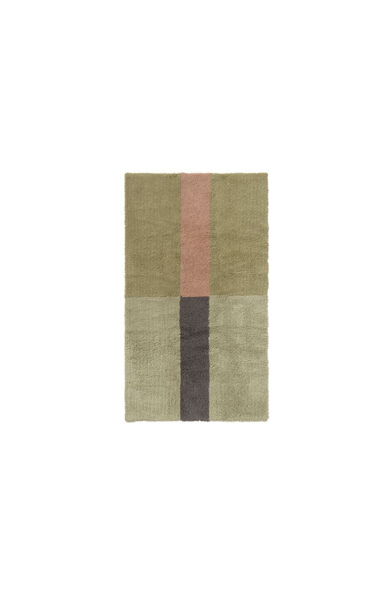 Lorena Canals Wool Rug Chroma Dusty Pink, Main, color, Natural, Basil, Charcoal, Pink