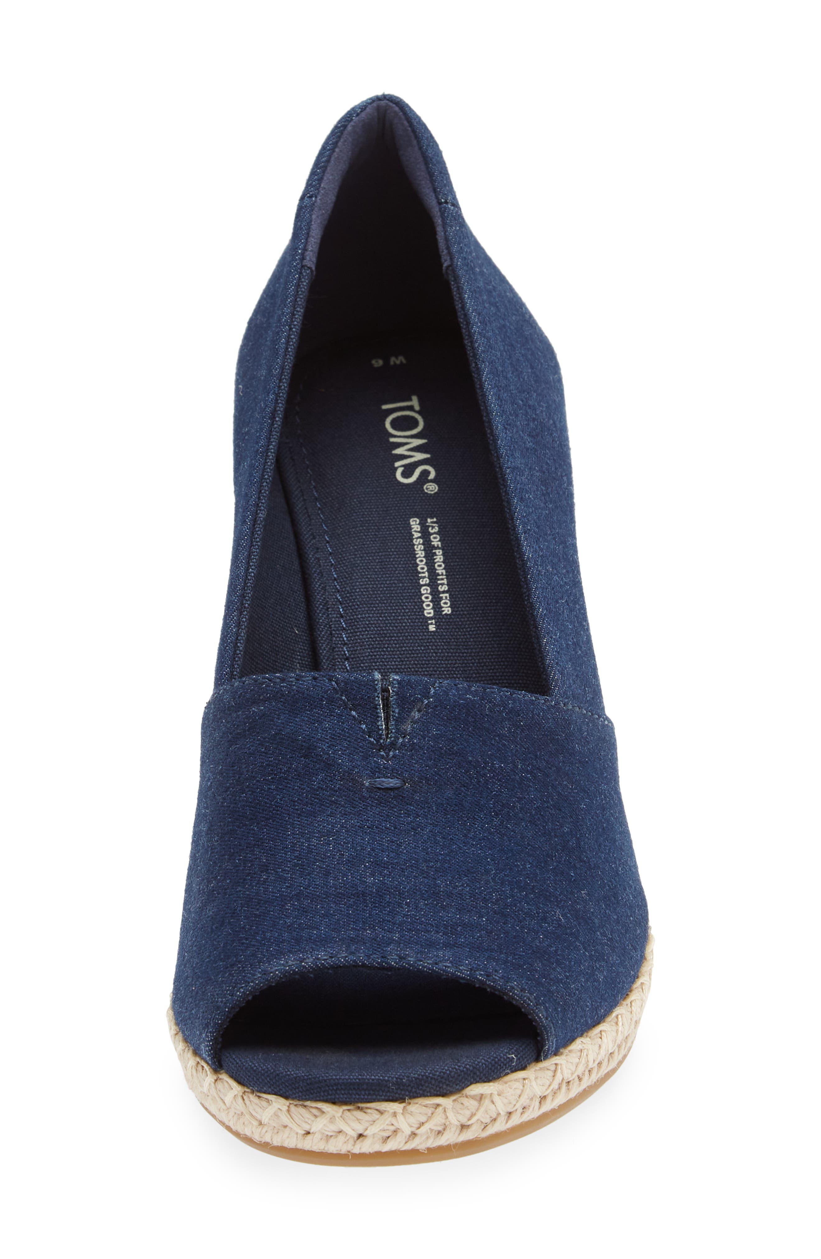 Michelle Espadrille Wedge Sandal, Alternate, color, NAVY