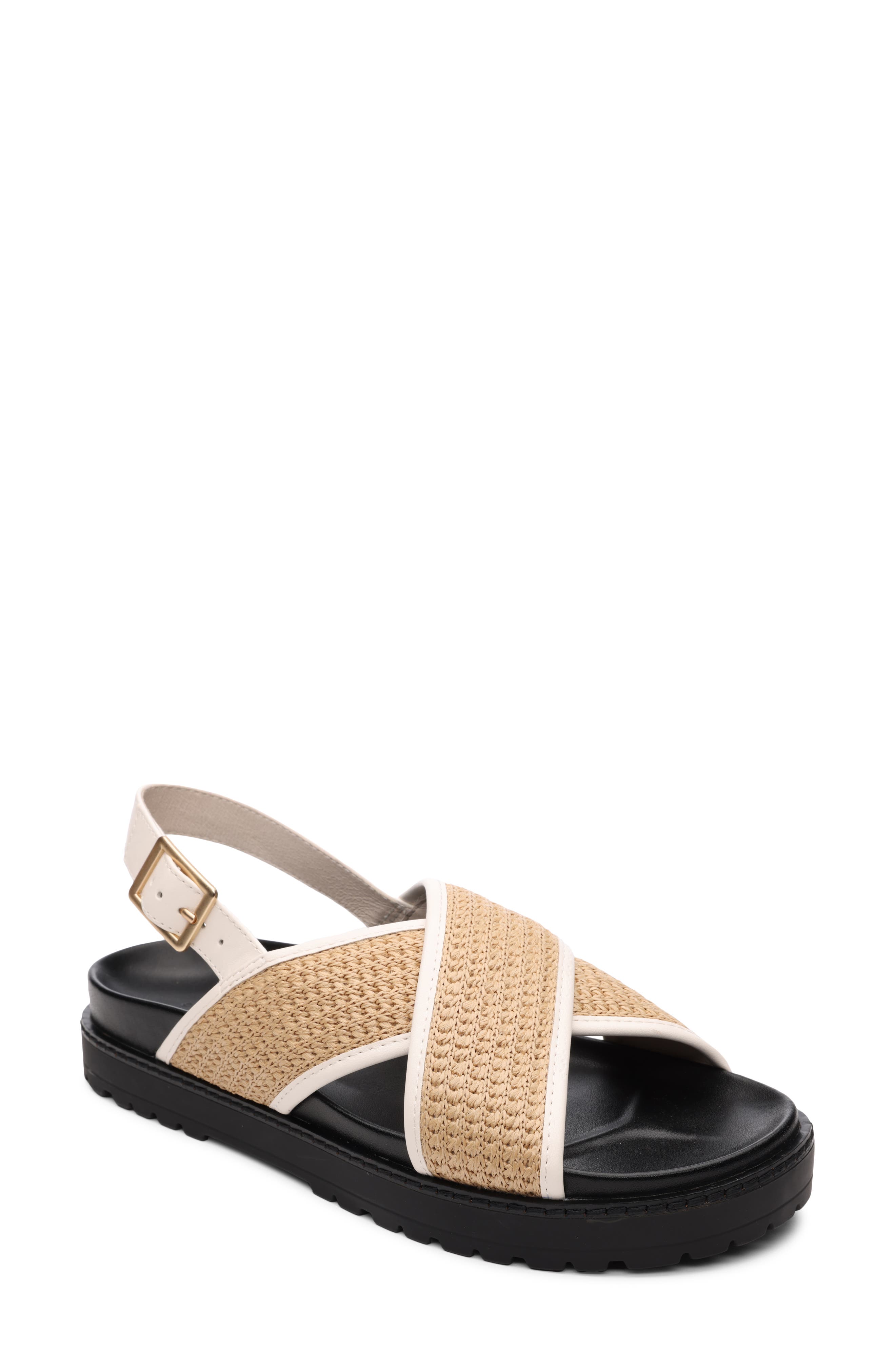 Sanctuary Freedom Raffia Slingback Platform Sandal, Main, color, 