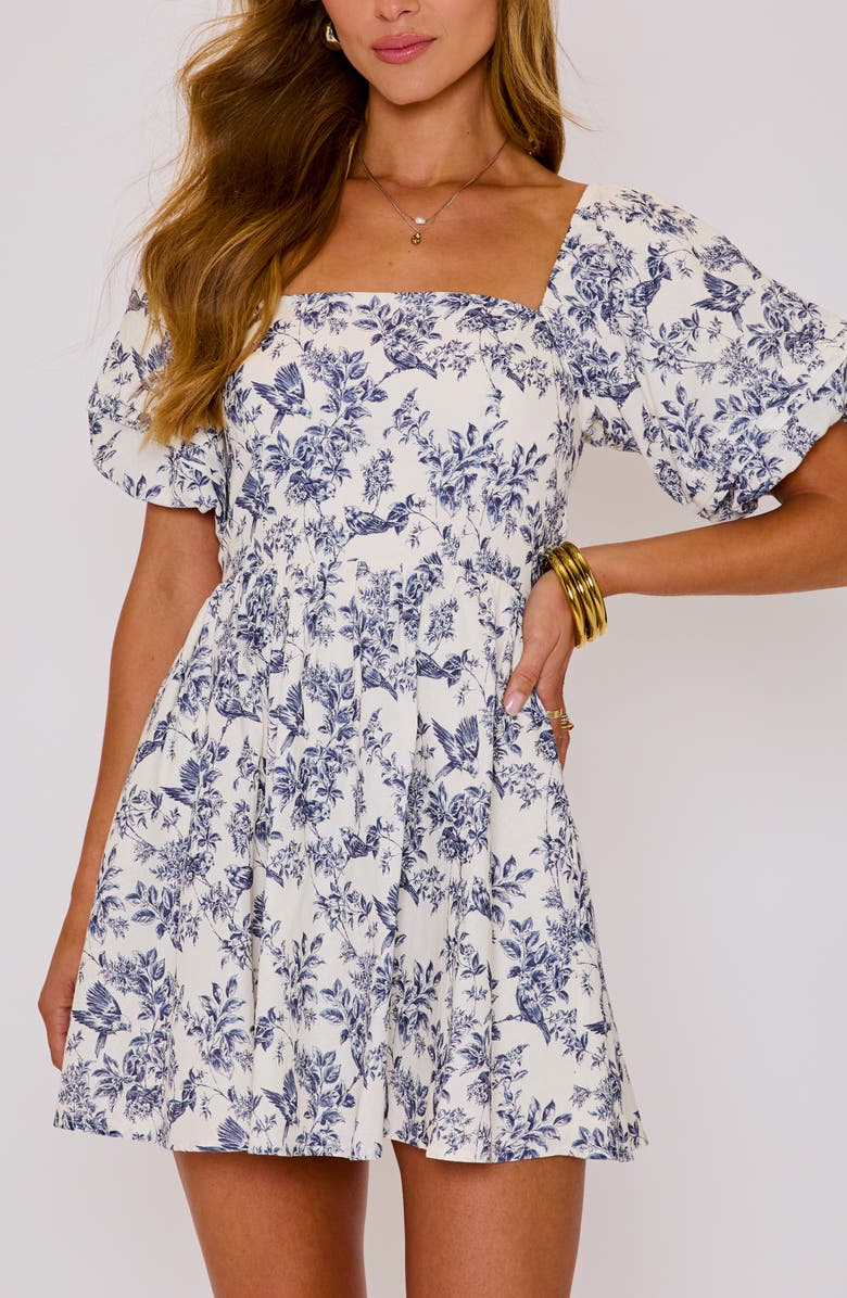 VICI Collection Erica Floral Puff Sleeve Minidress, Alternate, color, 