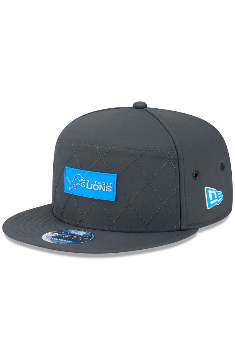 New Era Men
s New Era Charcoal Detroit Lions 2025 Sideline Cold Weather Split Panel 9FIFTY Snapback Hat, Main, color, Charcoal