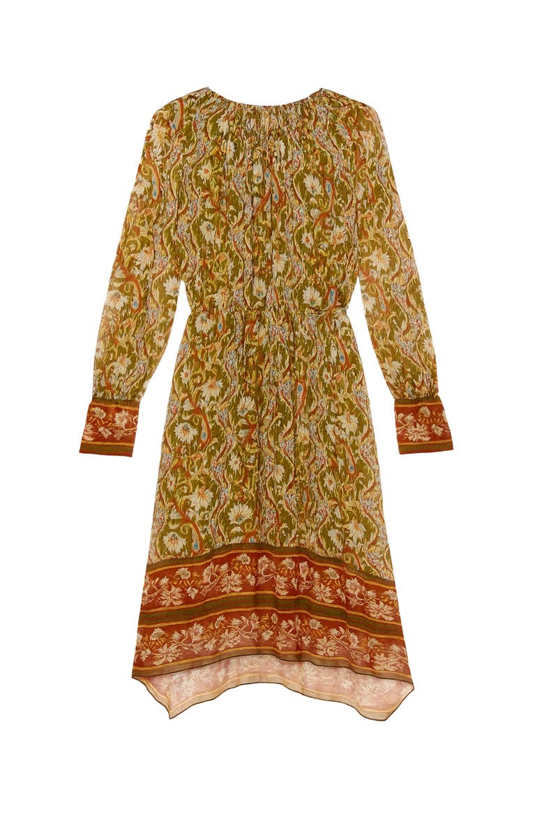 Rebecca Taylor Isha Long  Sleeve Dress, Alternate, color, Pesto Combo