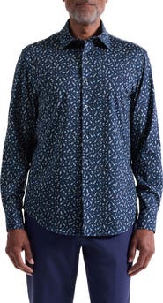Bugatchi James OoohCotton® Cocktail Print Button-Up Shirt