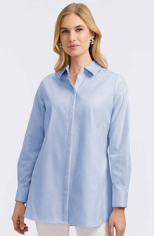 FOXCROFT FOXCROFT CICI COTTON BUTTON-UP TUNIC SHIRT