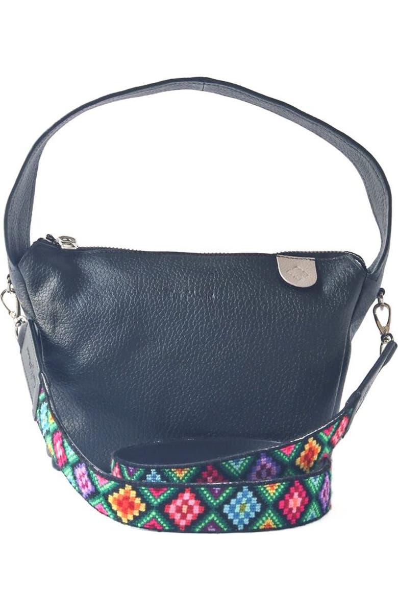 Tin Marin Maina Shoulder Leather Bag, Alternate, color, Black