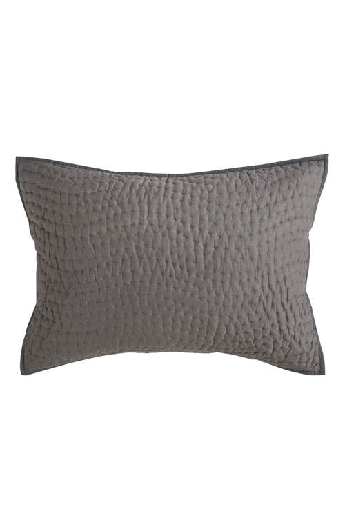 Melange Home Voile Solid Cotton Quilt & Sham Set In Charcoal