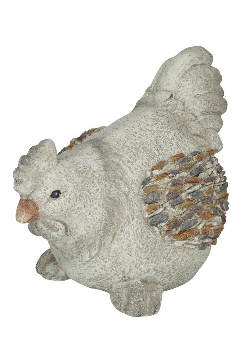 Farmhouse Polystone Chicken Garden Statue, Alternate, color, GRAY