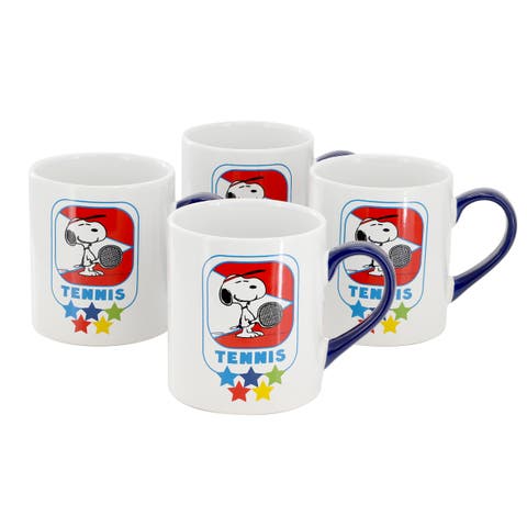 Best In Sports Tennis 4 Piece 19 Ounce Stoneware Mug Set