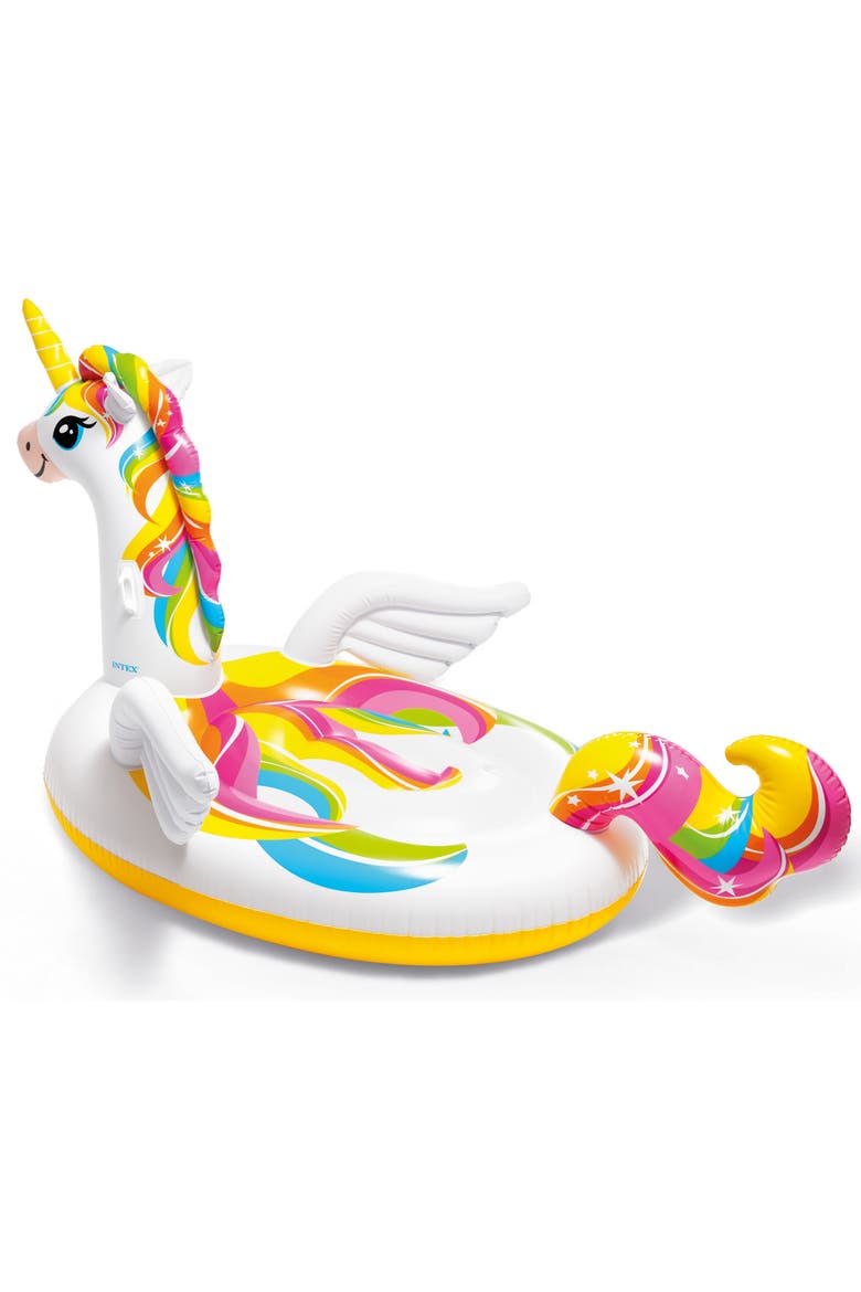 Mega Unicorn 99" x 64" x 57" Inflatable Pool Island Float, Alternate, color, Multicolored