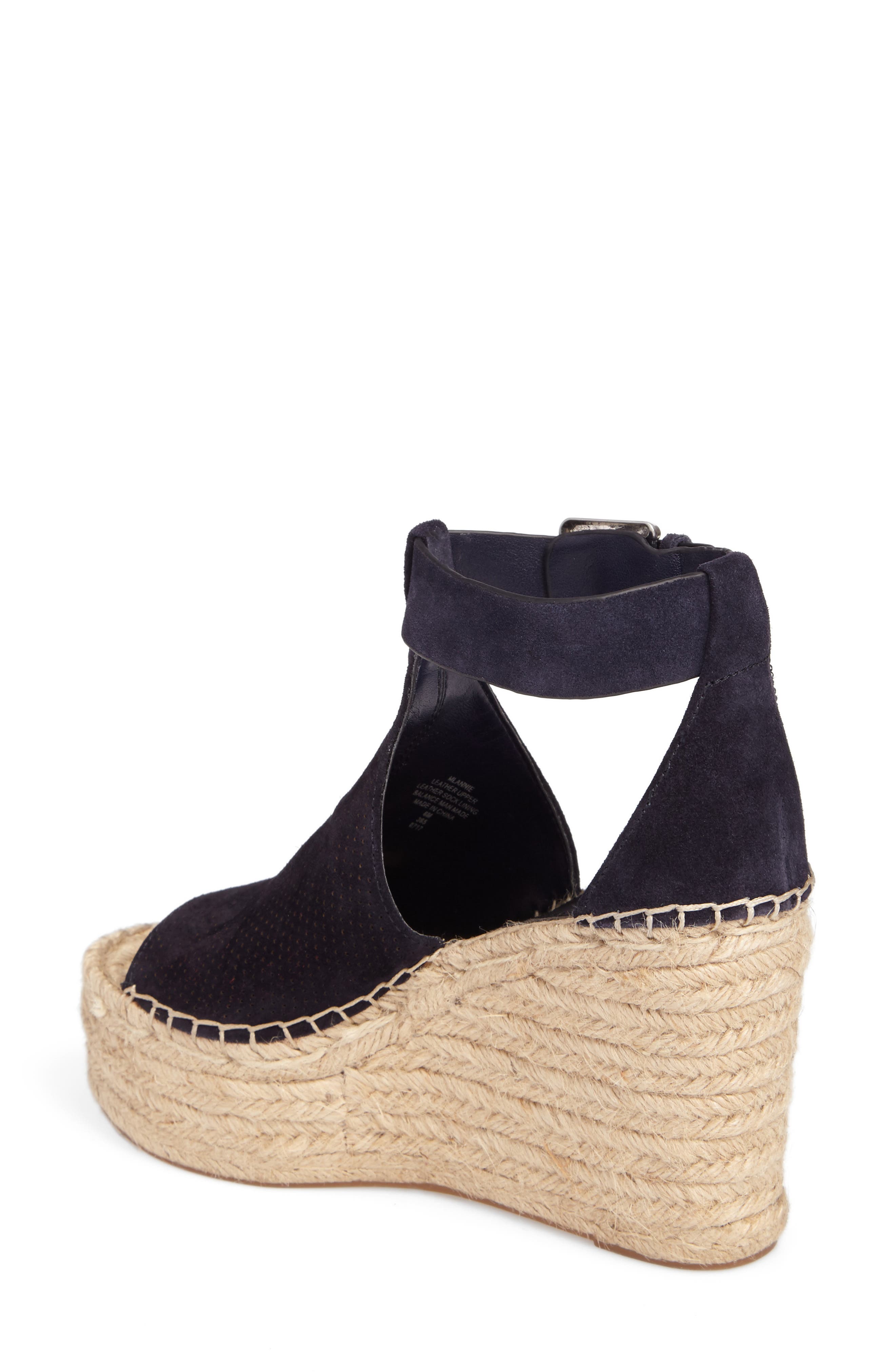 Marc Fisher LTD Annie Perforated Espadrille Platform Wedge, Alternate, color, 