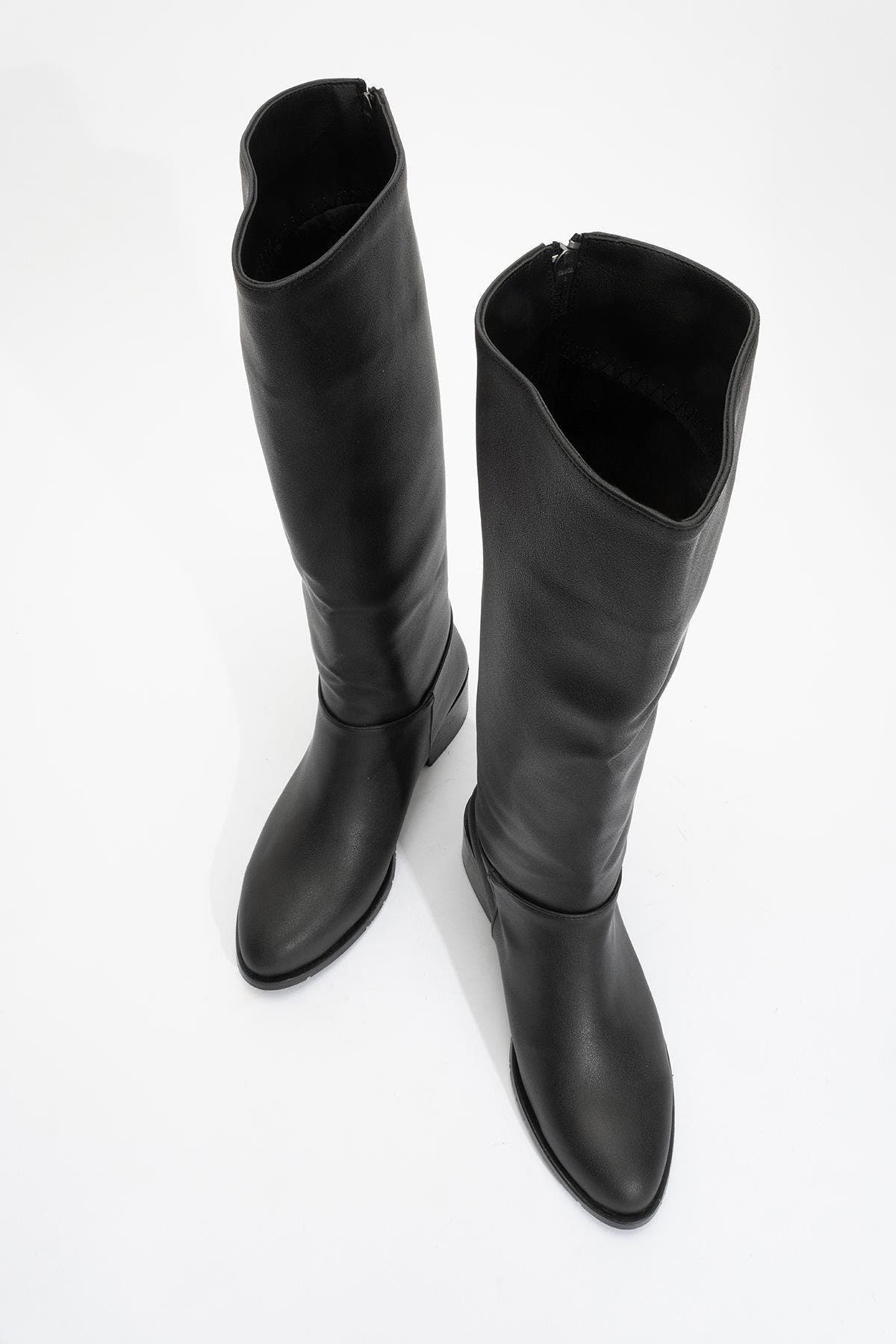 Svetlo Back Zip Knee High Boot, Alternate, color, Black Faux Leather