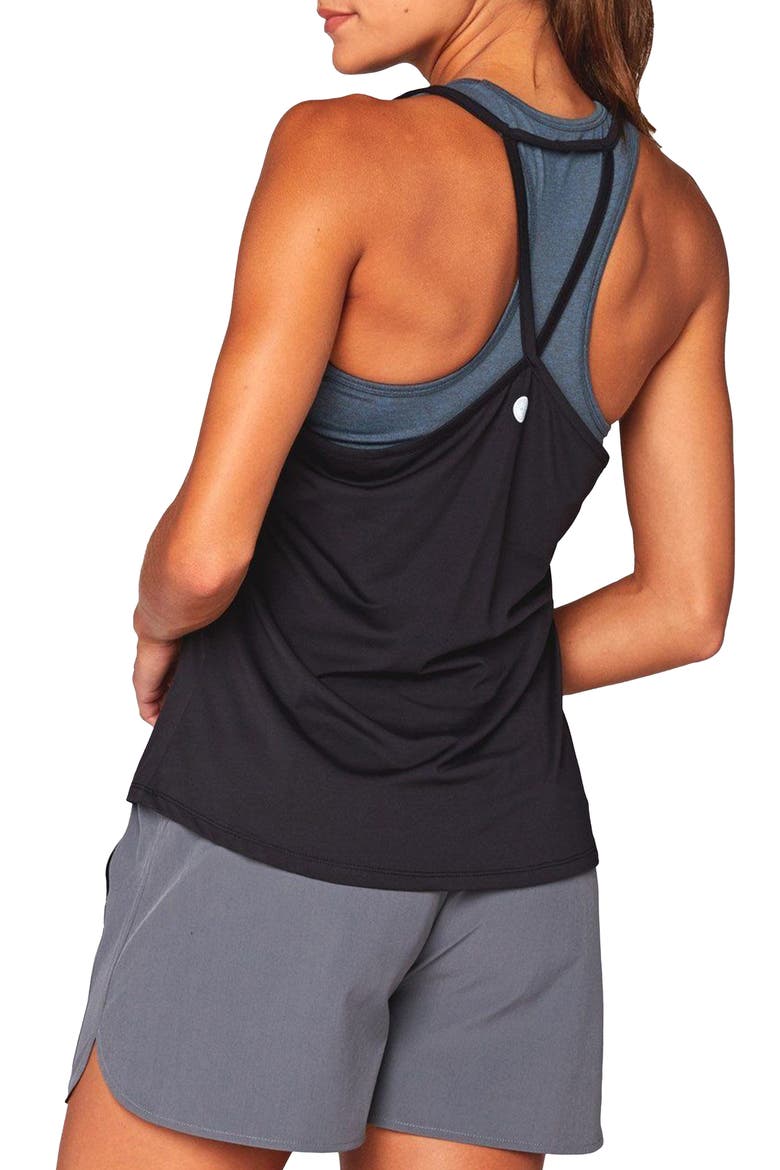 Cassie Performance Tank, Alternate, color, JET BLACK