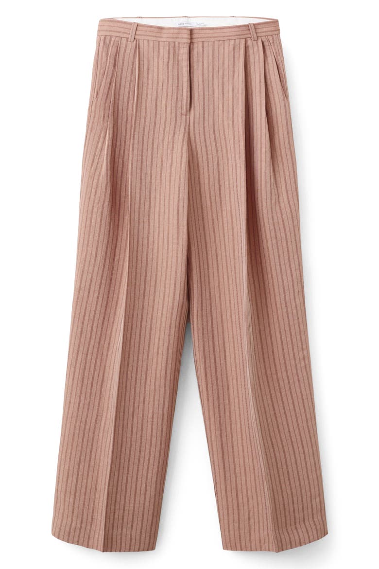 Stripe Linen Blend Suit Pants, Main, color, PINK