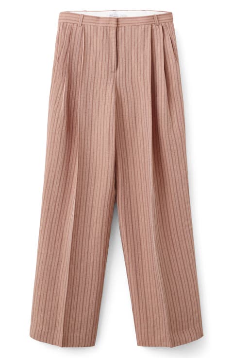 Stripe Linen Blend Suit Pants