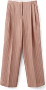 MANGO Stripe Linen Blend Suit Pants