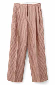 Stripe Linen Blend Suit Pants