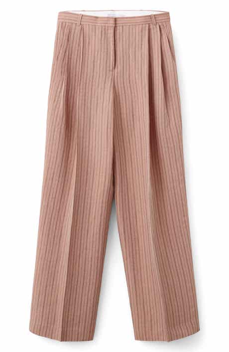 Stripe Linen Blend Suit Pants