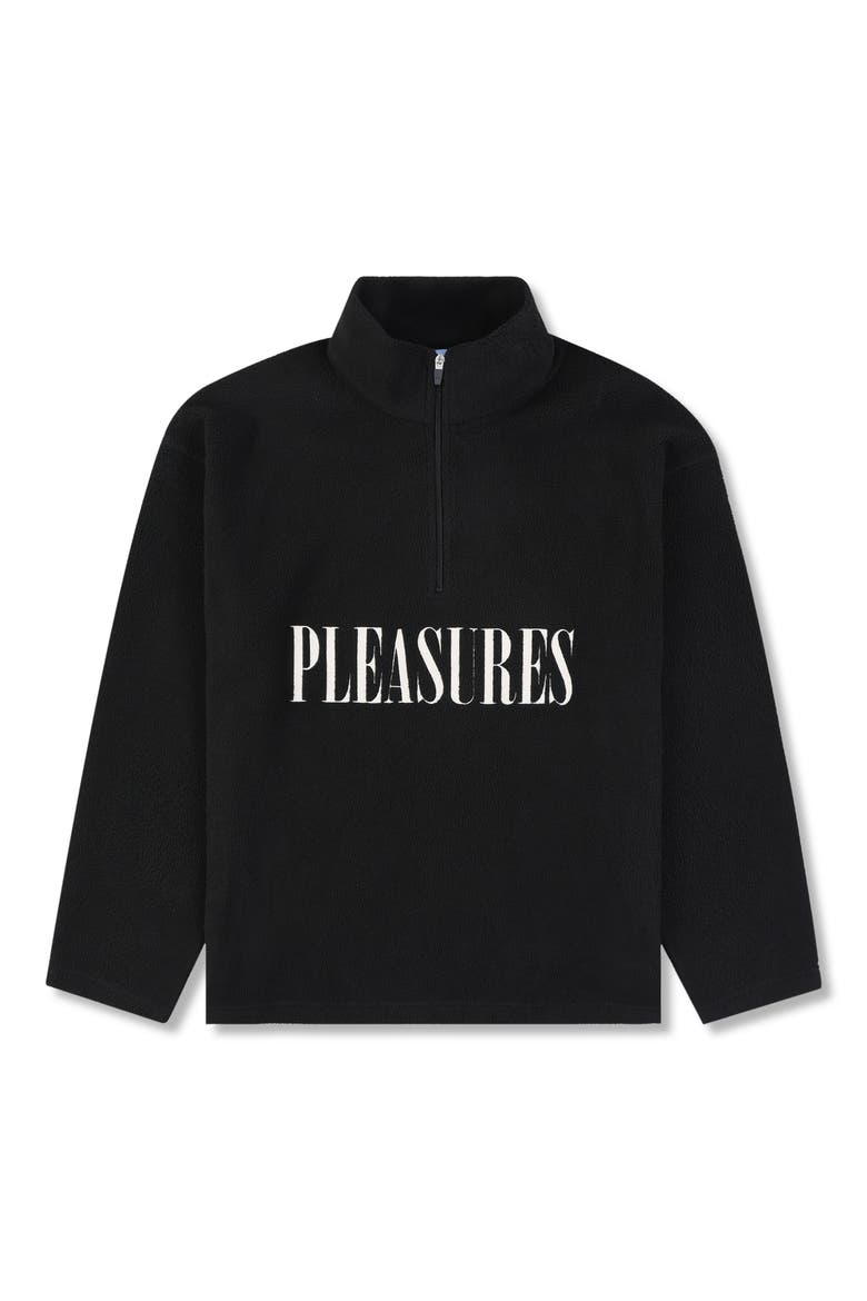 Onyx Oversize Half Zip Fleece Pullover, Alternate, color, BLACK