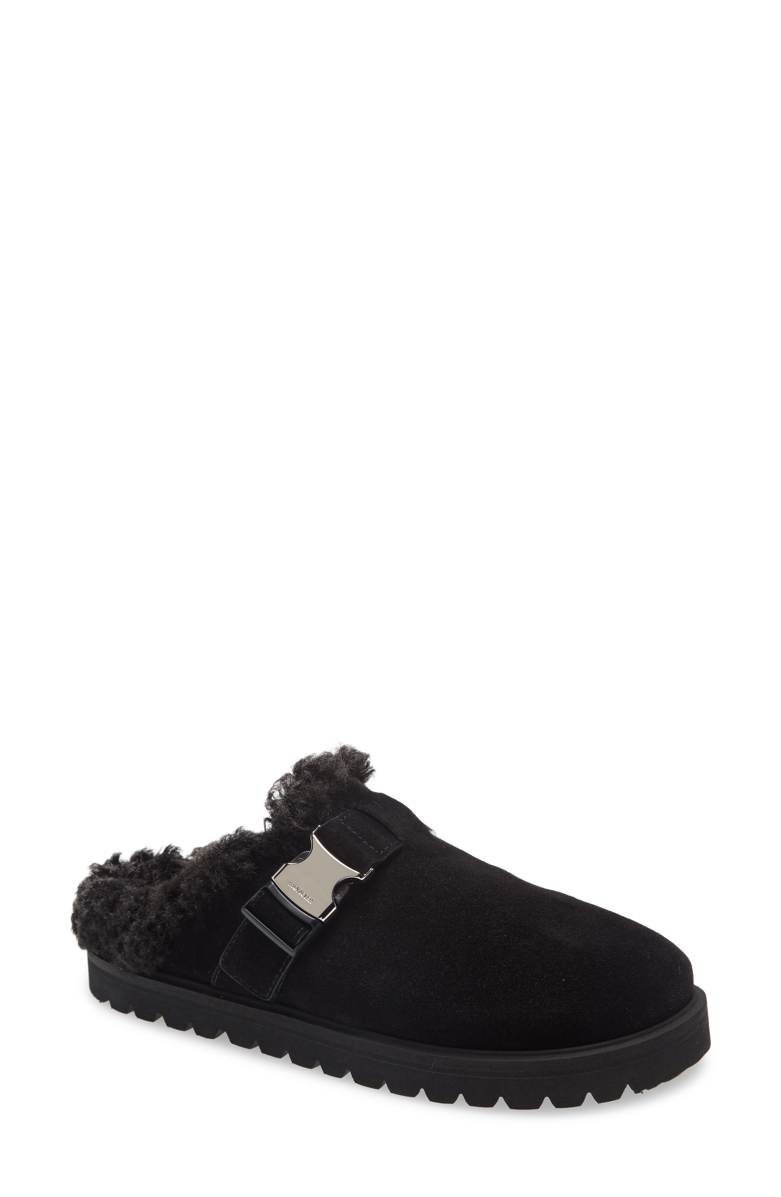 Moncler Mon Faux Shearling Mule, Main, color, 
