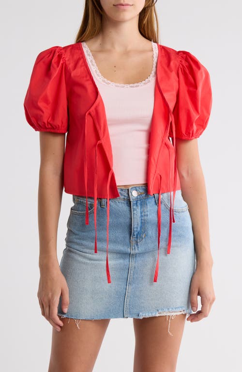 Abound Tie Front Cotton Poplin Crop Top