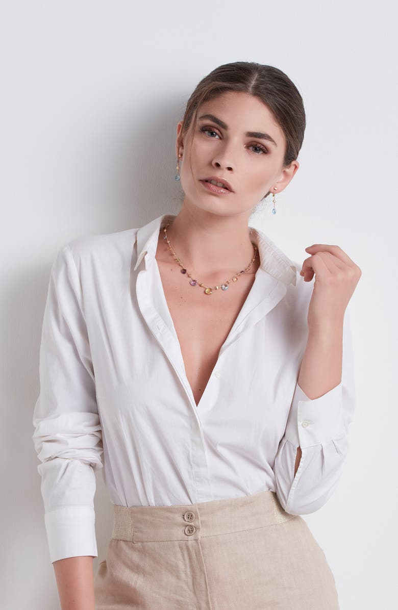 Marco Bicego Paradise 18K Yellow Gold Mixed Semiprecious Stones Drop Earrings, Alternate, color, 