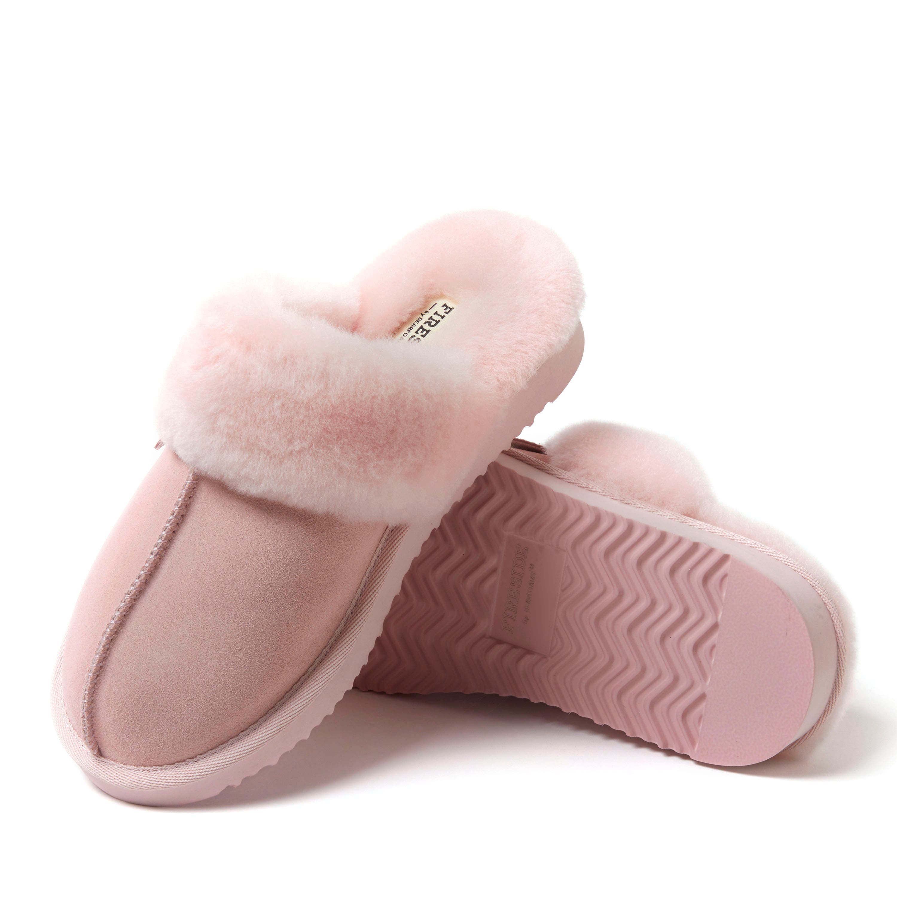 DEARFOAMS Fireside Sydney Genuine Shearling Scuff Slipper, Alternate, color, Pink