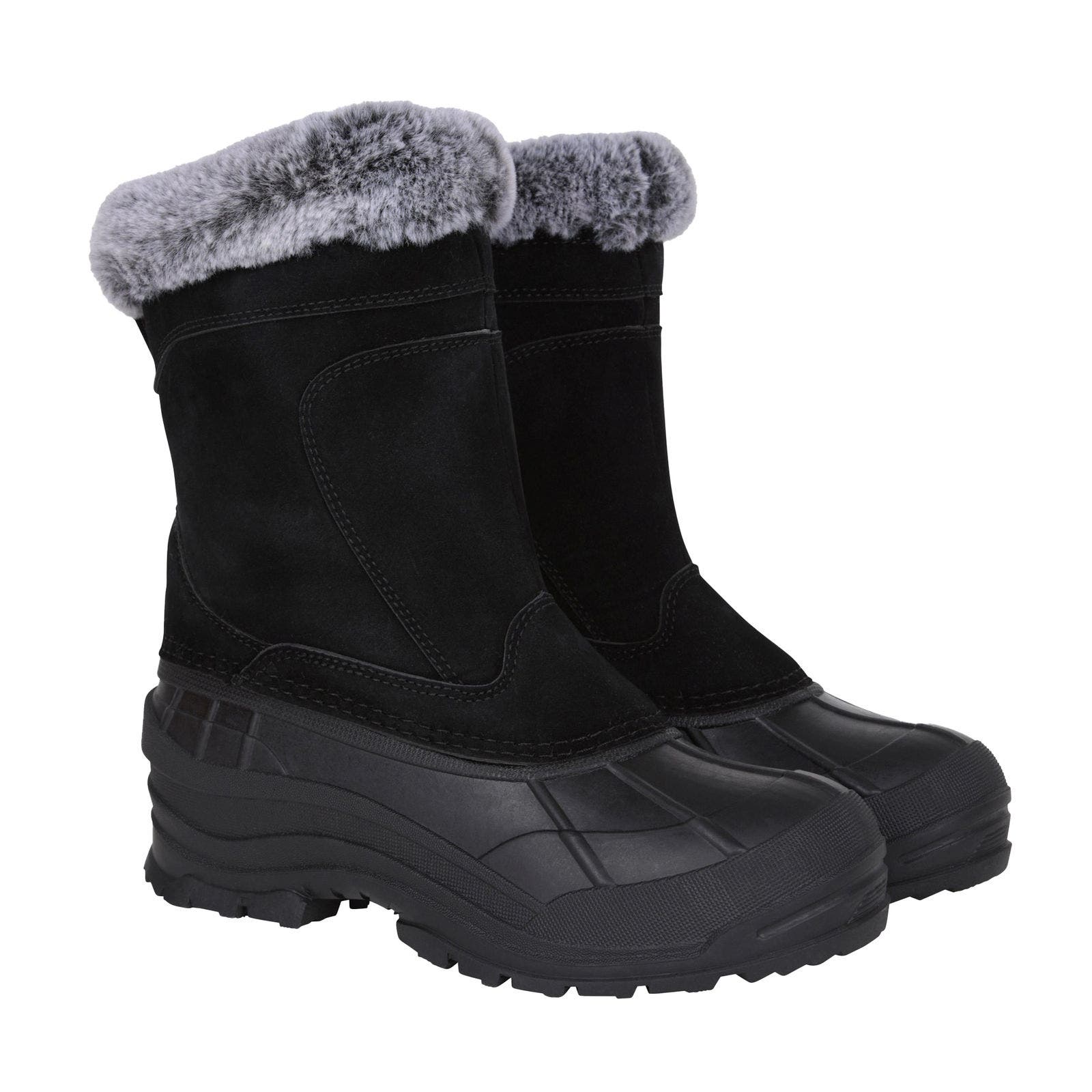 Snowdrift Suede Faux Fur Lined Snow Boots, Main, color, Black