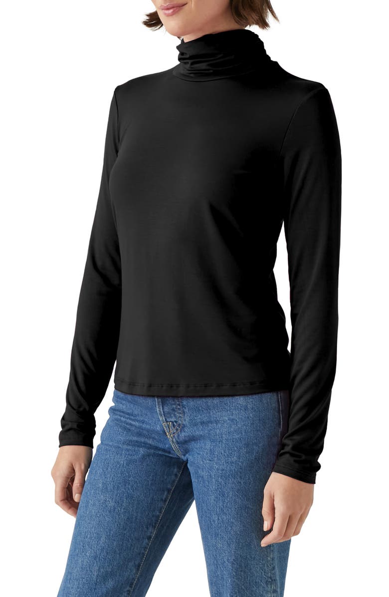 Michael Stars Clara Ruched Turtleneck Top, Alternate, color, 