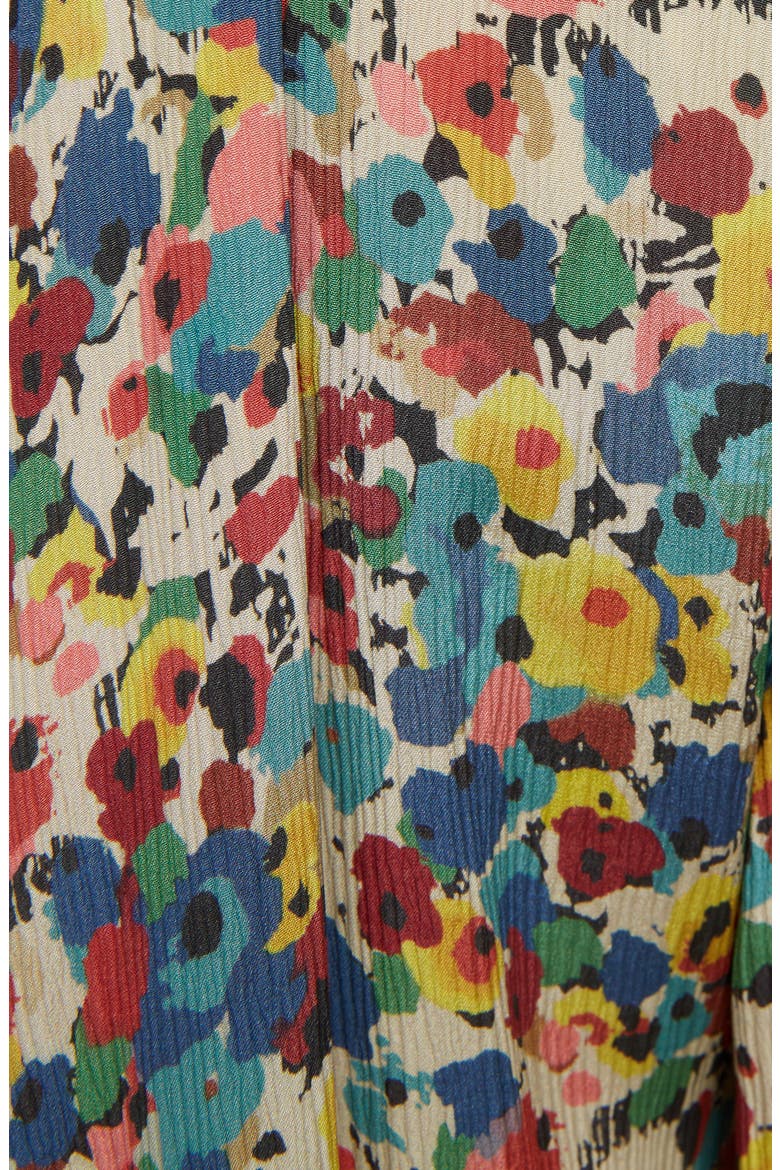 Floral Print Silk Dress, Alternate, color, MULTICOLOR