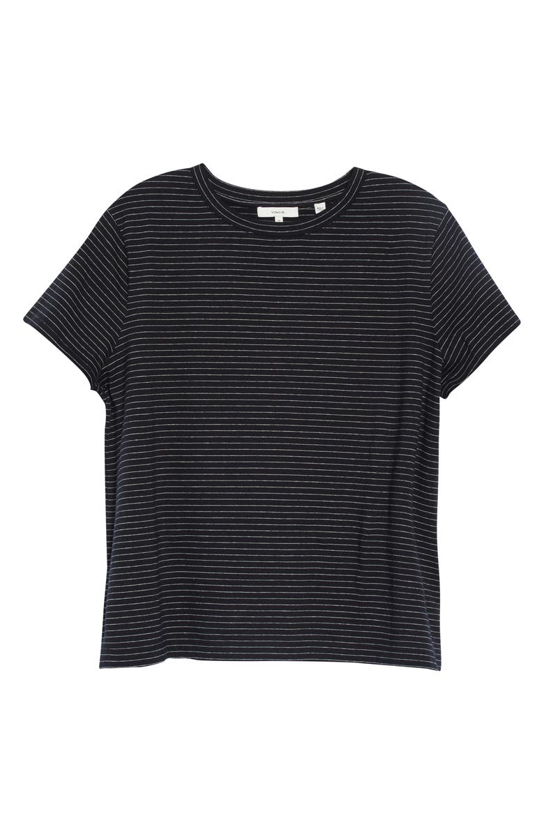 Vince Women's Neppy Stripe Cotton & Linen T-Shirt, Alternate, color, 