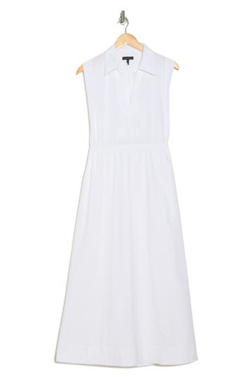 Rag & Bone Joan Sleeveless Poplin A-line Dress In White