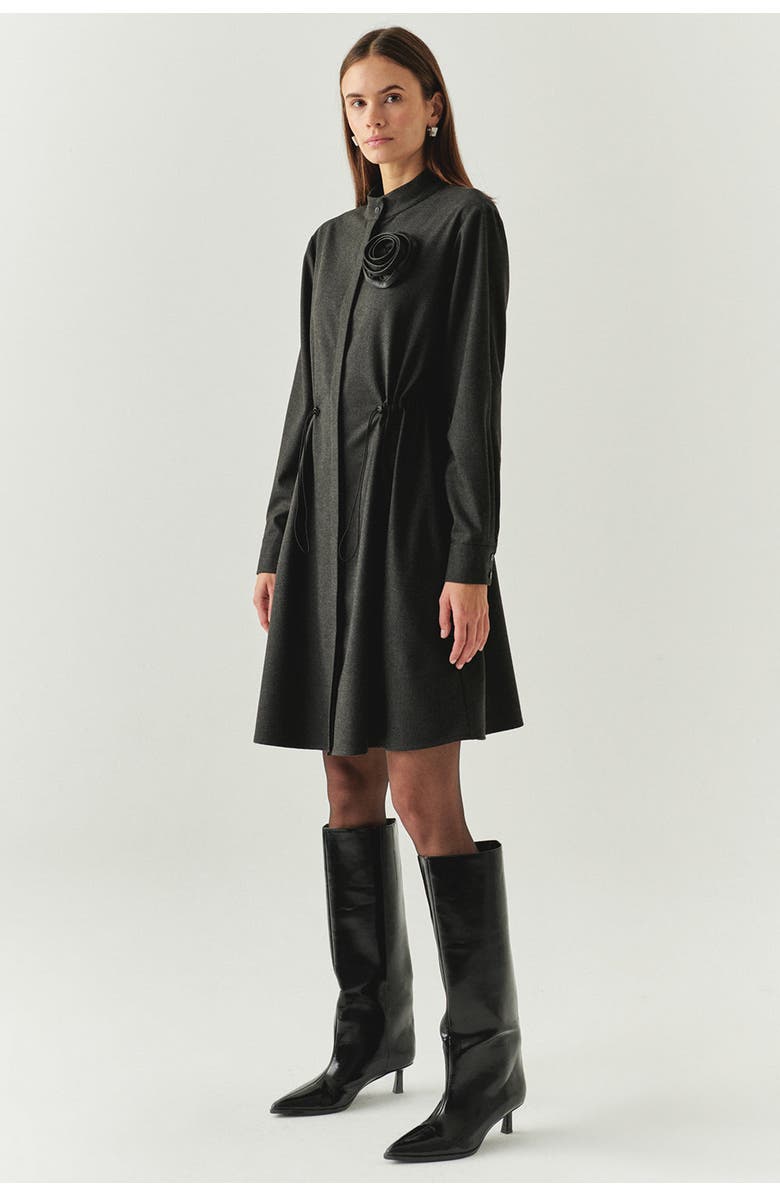 Exquise Denver High Neck Long Sleeve Dress, Alternate, color, Grey