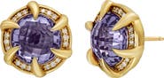 Bony Levy Iris 18K Yellow Gold Semiprecious Stone & Diamond Halo Stud Earrings - 0.25ct. (Nordstrom Exclusive)