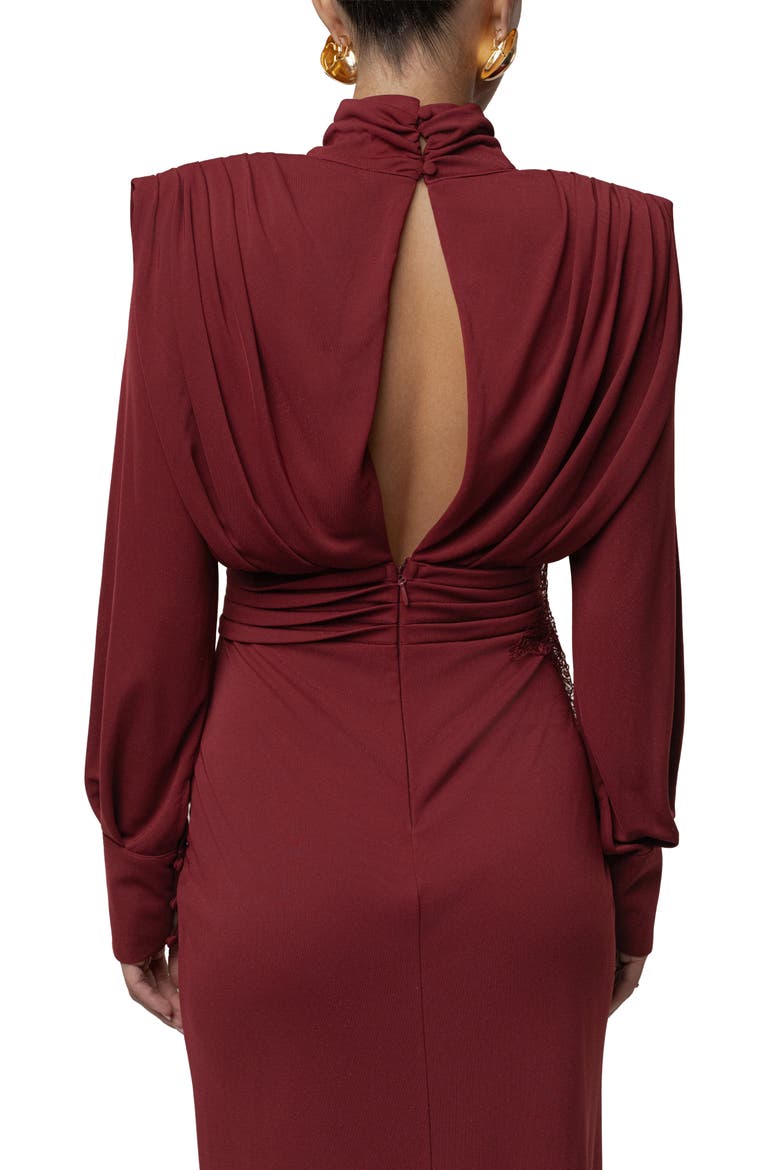 Radiance Long Sleeve Gown, Alternate, color, RED