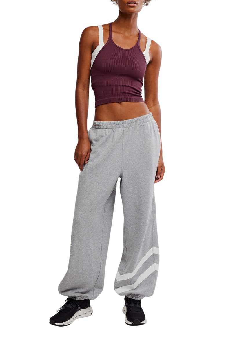 FP Movement All Star Oversize Graphic Joggers, Alternate, color, HEATHER GREY/WHITE