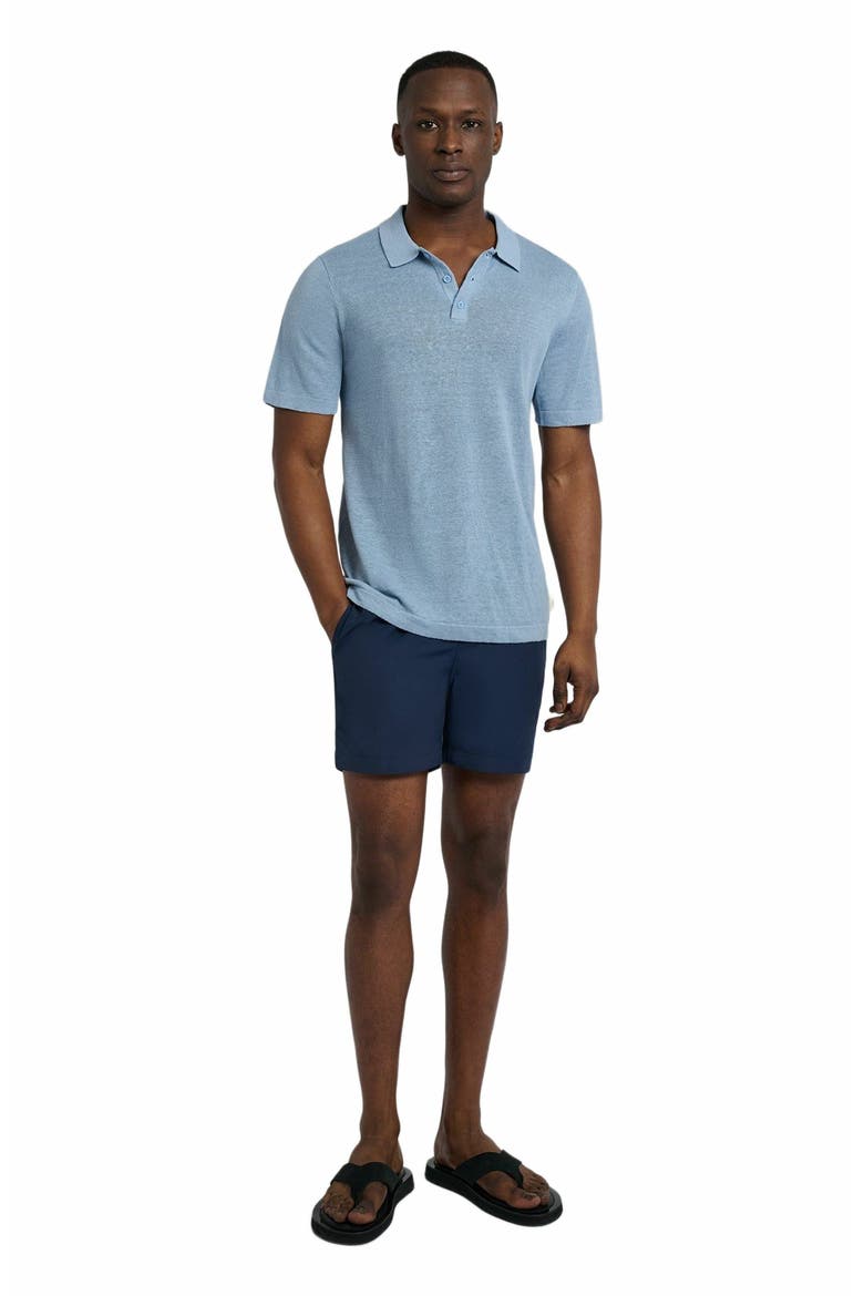 Linen Sweater Polo, Main, color, BABY BLUE