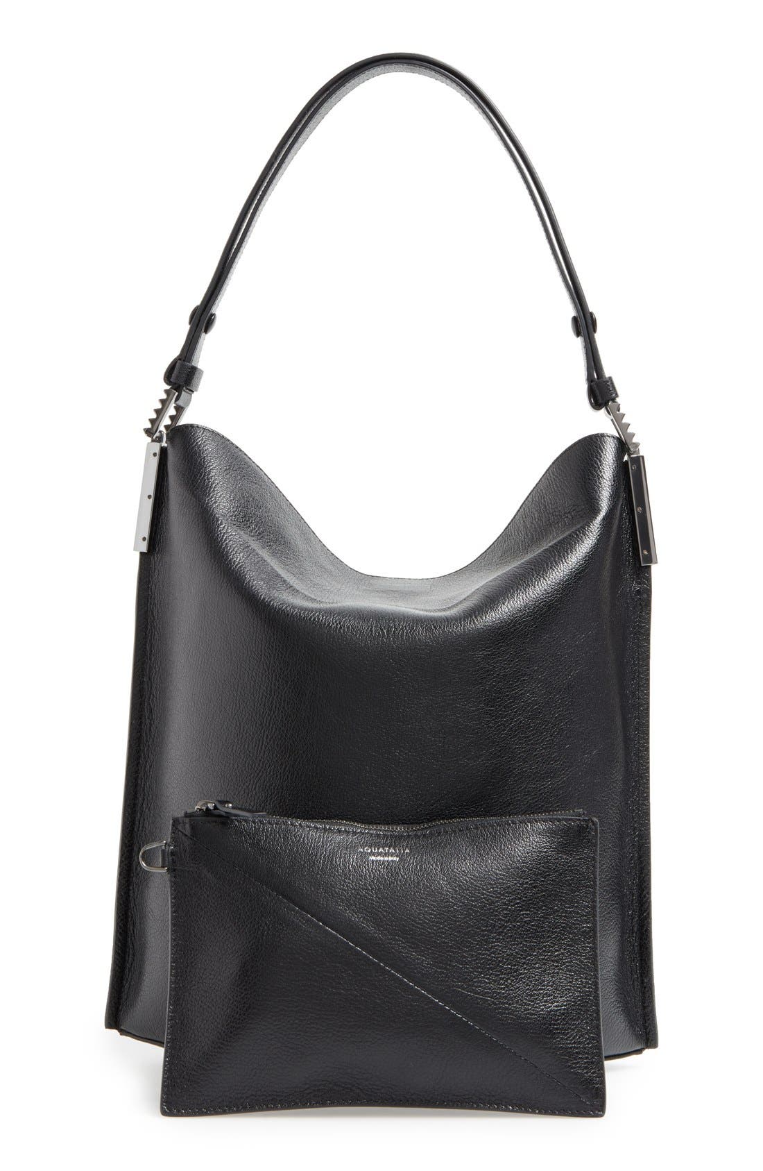 Aquatalia Leather Bucket Bag, Alternate, color, 