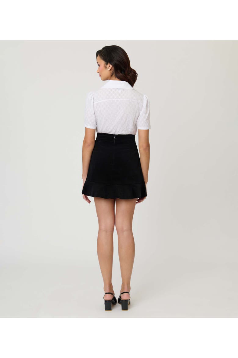 Flounce Mini Skirt, Alternate, color, Black W/ Daisy Pocket