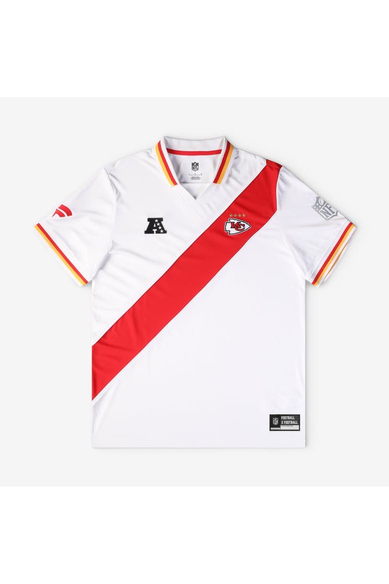 Men's Fanatics White Kansas City Chiefs Football x Football Collared Fan Top, Main, color, White