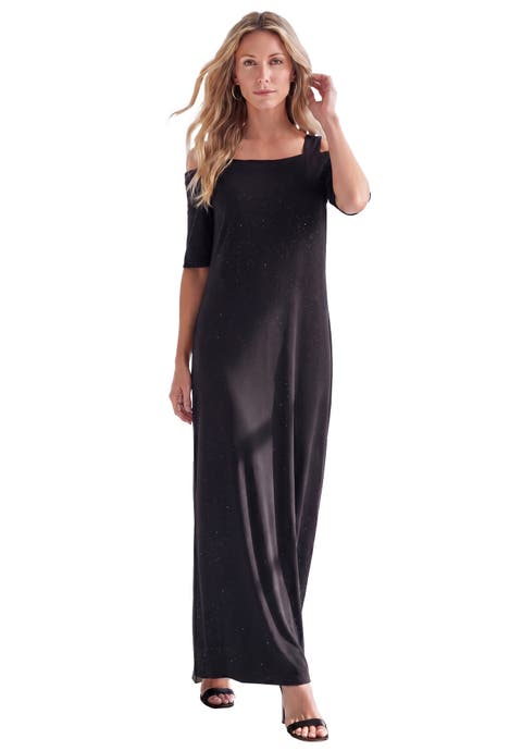 Plus Size Cold Shoulder Maxi Dress