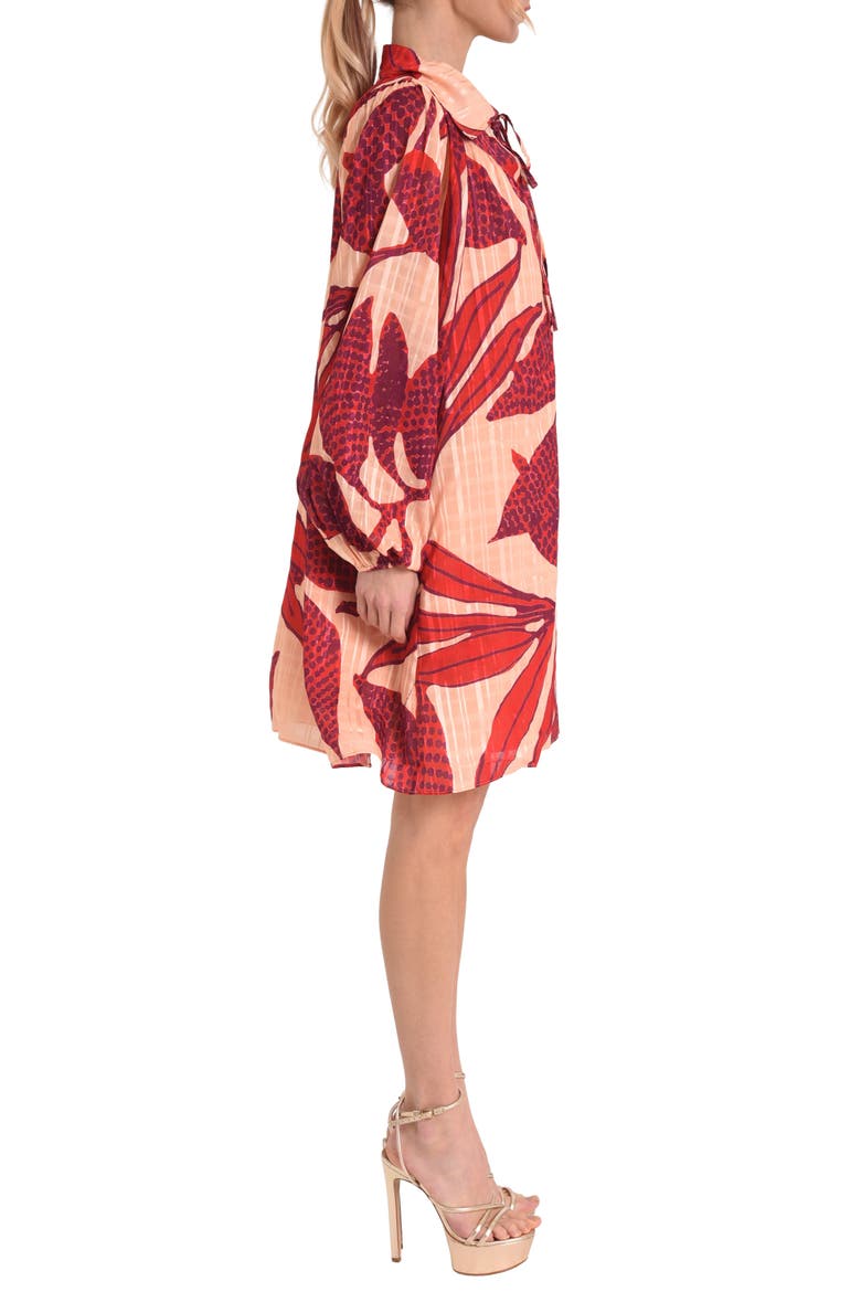 Elisa Print Long Sleeve Shirtdress, Alternate, color, RED MULTI