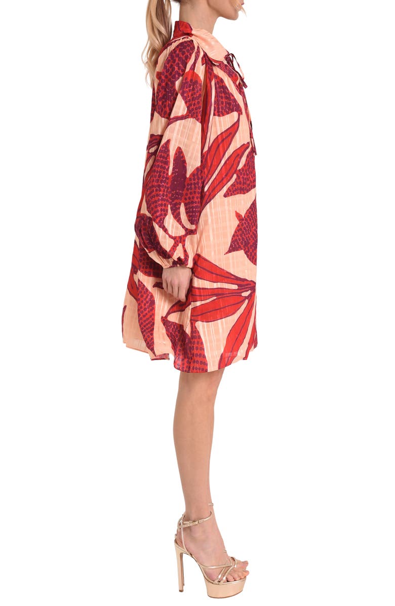 CIEBON Elisa Print Long Sleeve Shirtdress, Alternate, color, Red Multi