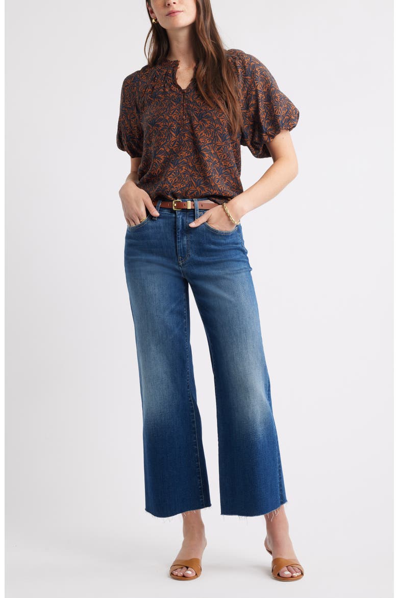 Puff Sleeve Top, Alternate, color, RUST BISQUE CECILIA BLOOM